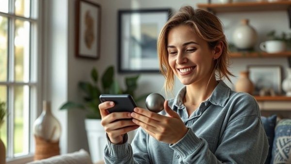 Woman exploring sleep health goals for the new year in cozy home.