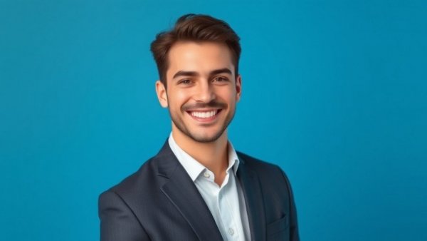Young man smiling in formal suit against blue background for Maricopa community growth news.