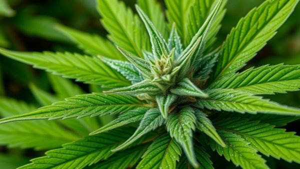 Close-up of cannabis plant for cold symptoms relief.