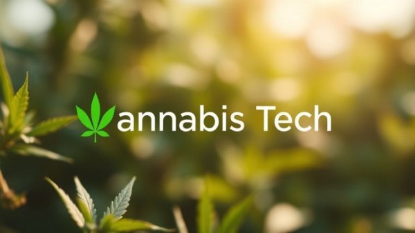 Cannabis trends 2026: Modern cannabis & tech logo design.