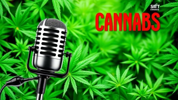 Vibrant cannabis-themed podcast art focusing on industry compliance.