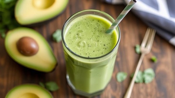 Avocado, Kale and Spinach Protein Shake
