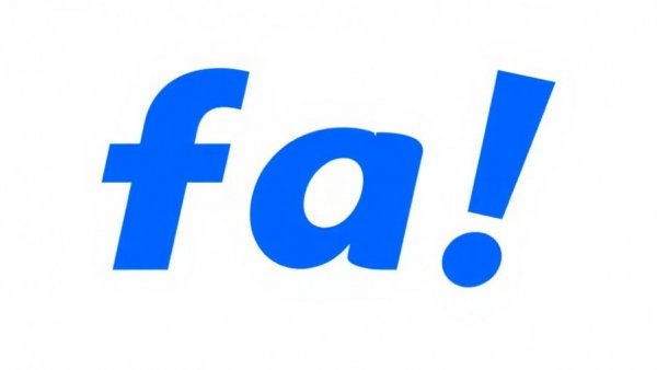 Stylized 'fa!' letters in blue on white background.