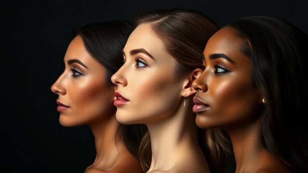 Diverse women profile views showcasing natural beauty for ethnic rhinoplasty.
