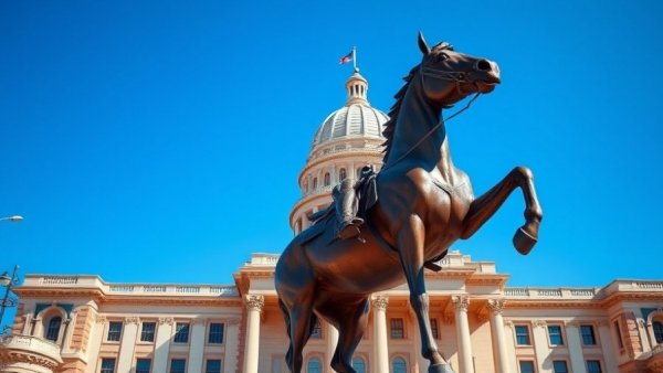 Bronze statue in front of Texas Capitol, related to Texas medical cannabis expansion.