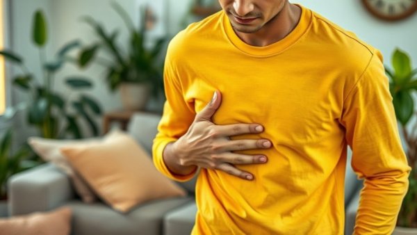 Person with IBS discomfort in a cozy living room, seeking ethosuximide IBS treatment.