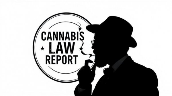 Monochrome silhouette with 'Cannabis Law Report' text.