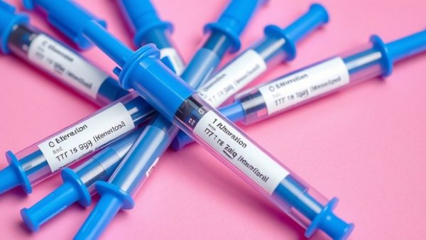 Blue injection pens on pink background, FDA removes warning.