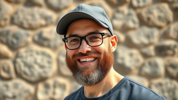 Smiling man with a beard and cap outdoors at Orlie’s Taproom in Maricopa