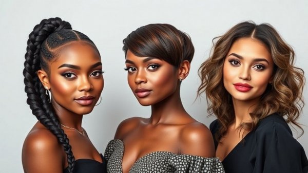 Trio displaying diverse low-tension natural hair trends for 2026.