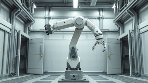 Advanced service robot in industrial setting for healthcare and retail.