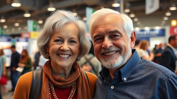 Senior Expo Maricopa: Friendly older couple at community event.