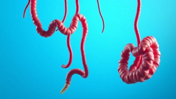 3D illustration of intestines on blue background for IBS Relief