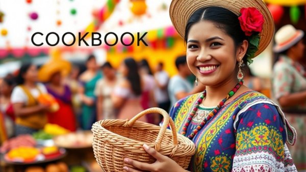 Cooking Con Claudia's New Cookbook cover with festive theme.