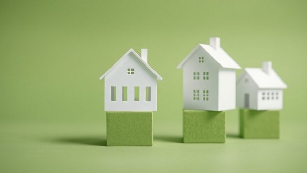 Miniature houses on green blocks, Phoenix housing affordability improvement.