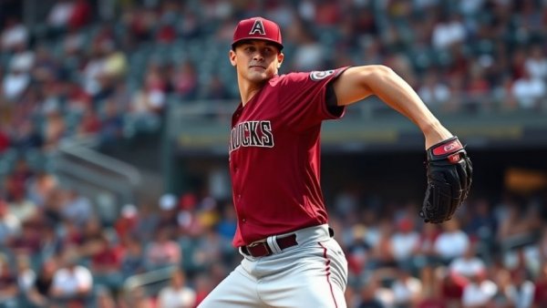 Zac Gallen pitching during Arizona Diamondbacks game, intense focus.
