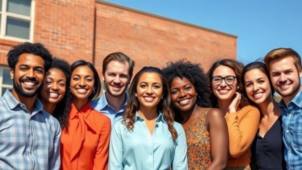 Maricopa City Council candidate forum promotional image featuring diverse candidates smiling before a brick building.