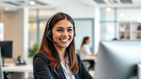 Friendly young woman at UK medical cannabis legal helpline.