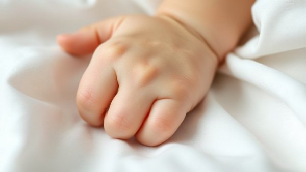 Close-up of a child's hand, soft focus on skin texture.