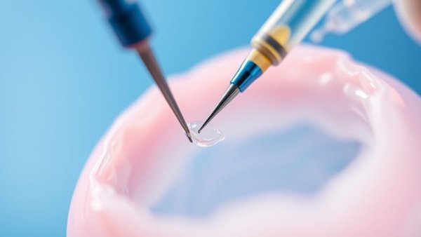 IVF Treatment in 2026: Close-up of sperm injection into an egg, soft focus.