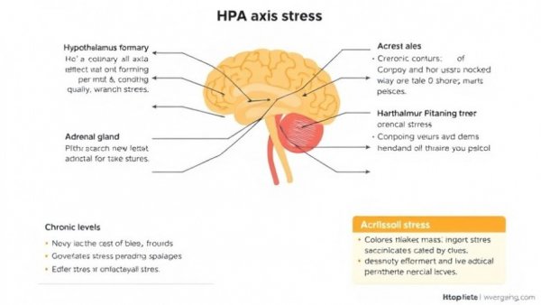 Diagram explaining HPA axis stress response related to rest and weight loss.