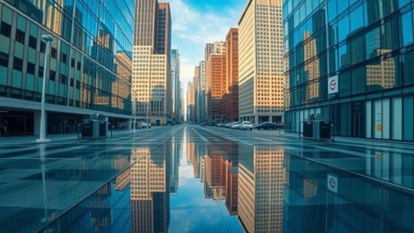 City buildings and reflections showcase SprintRay expanded Midas and Pro 2 capabilities.
