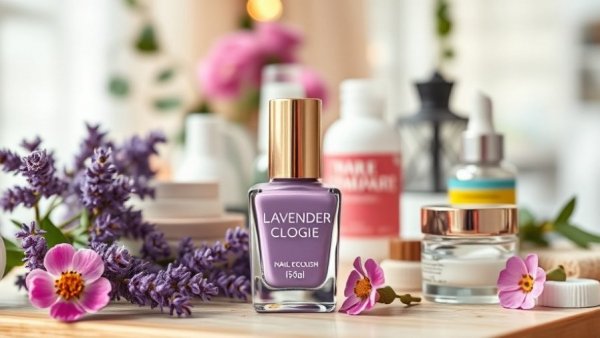 Womens beauty techniques with nail polish and skincare products.