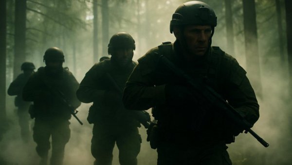 Soldiers maneuvering through smoke in forest, VA disability ratings rule.