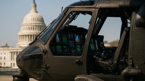 Military helicopter and U.S. Capitol represents military aviation safety reform.