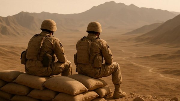 Veterans in desert landscape illustrating policies impact