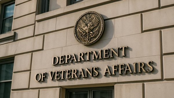 Department of Veterans Affairs sign related to VA disability ratings rule.