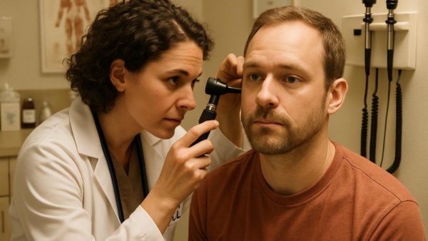 Healthcare professional examines patient, highlighting VA disability ratings impact.