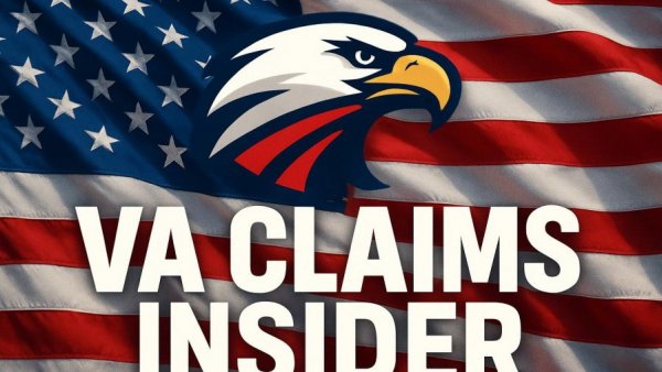 VA Claims Insider graphic with American flag, promoting brain tumor VA rating support.