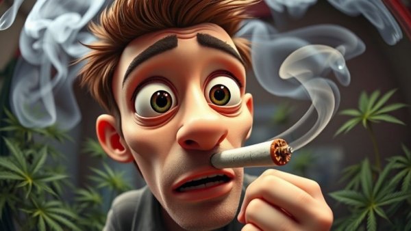 Mainstream Media’s Reefer Madness depiction with shocked man smoking.