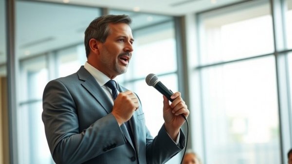 Speaker at Nobel Biocare event discussing implant dentistry.