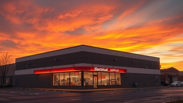 Black Diamond Electrical Supply Phoenix storefront at sunset.