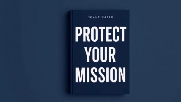 Minimalistic book cover 'Protect Your Mission', finance framework for nonprofit leaders.