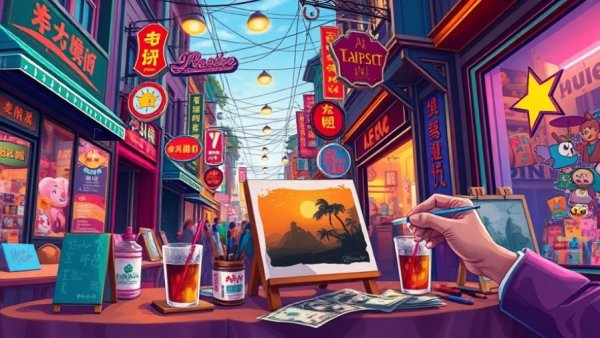 Vibrant portrayal of family-friendly activities in Upstate SC with artistic flair.