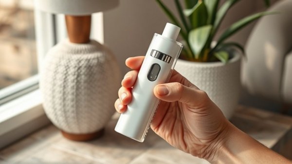 Scientifically powered cannabinoids vape pen and packaging in a modern setting.