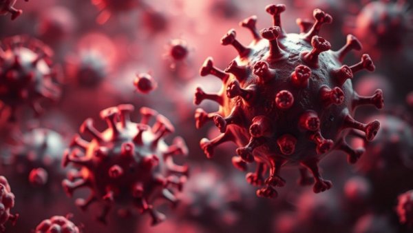 Abstract depiction of virome in aging, viral interaction.