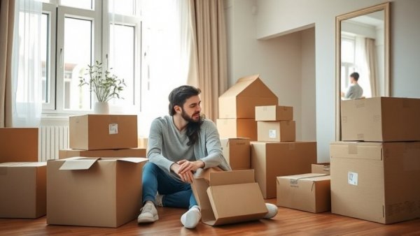 Young couple unpacking in new home for a smooth move to Greenville.