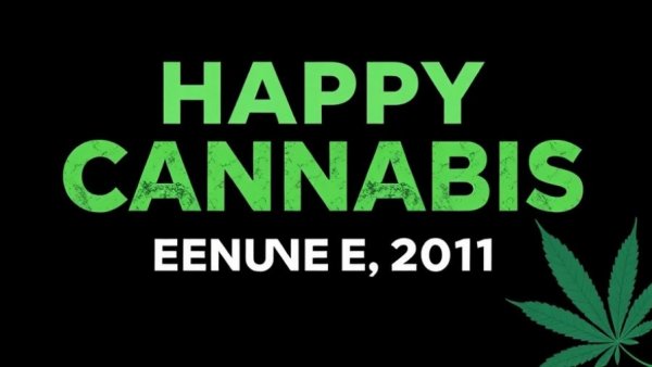 Cannabis industry event promo graphic with bold text and icon.