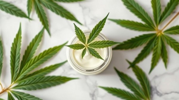 Ohio cannabis legalization impact: cannabis leaves and cream jar on marble