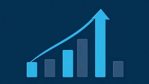 Growth bar chart symbolizing dental technology advancement