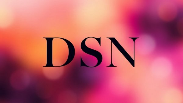 DSN abstract design with colorful backdrop.