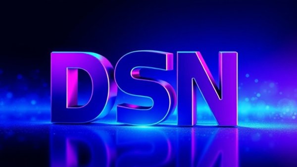 Abstract design highlighting DSN letters in a digital style.