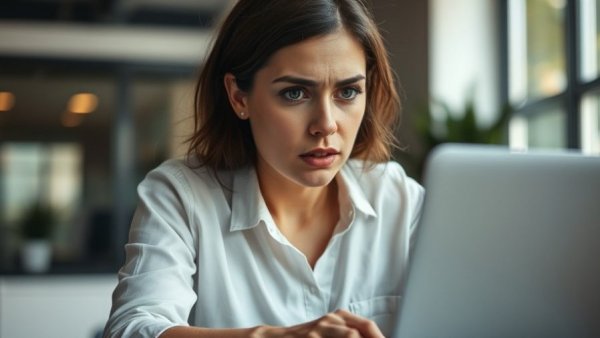 Woman concentrating on laptop work for affiliate marketing for financial freedom.
