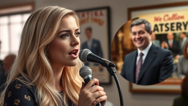 Blonde woman speaking while discussing cannabis banking and lending.