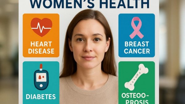 Medical graphic on dizziness and vertigo in veterans, with a woman explaining.