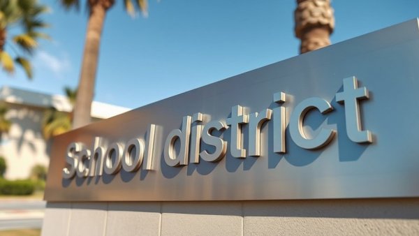 Deer Valley Unified School District sign, clear sunny day.